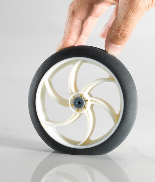Connex 3D-printed wheel. Image courtesy of Objet.