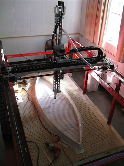 Boat being built using additive manufacturing