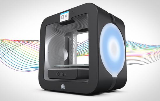 The Cube 3 offers multiple extruder heads to create multi-color prints. Courtesy of 3D Systems.