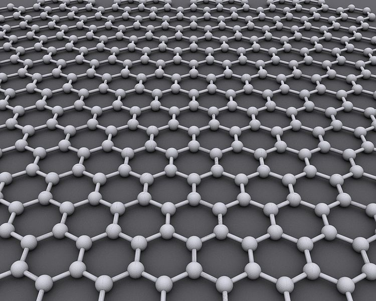 The honeycomb structure of graphene. Courtesy of AlexanderAlUS. 