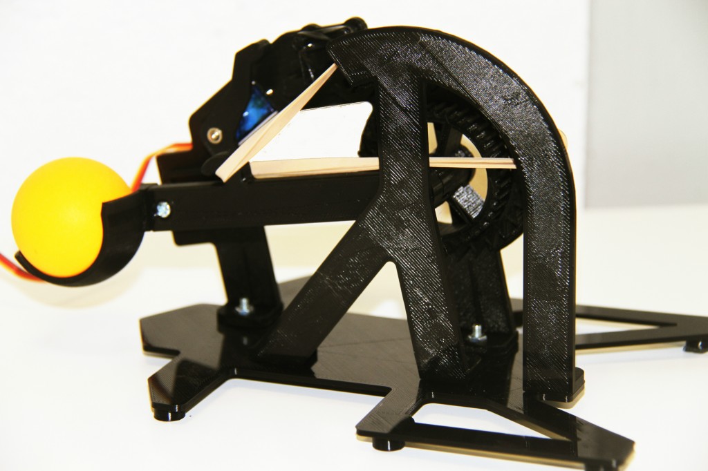Most kids (and no few adults) would enjoy engaging in battle with this 3D printed catapult. Courtesy of MakerClub