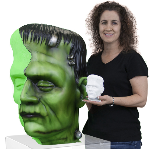 This Frankenstein monster bust was printed in one marathon six day session on the the 3DP1000. Courtesy of 3DP Unlimited.
