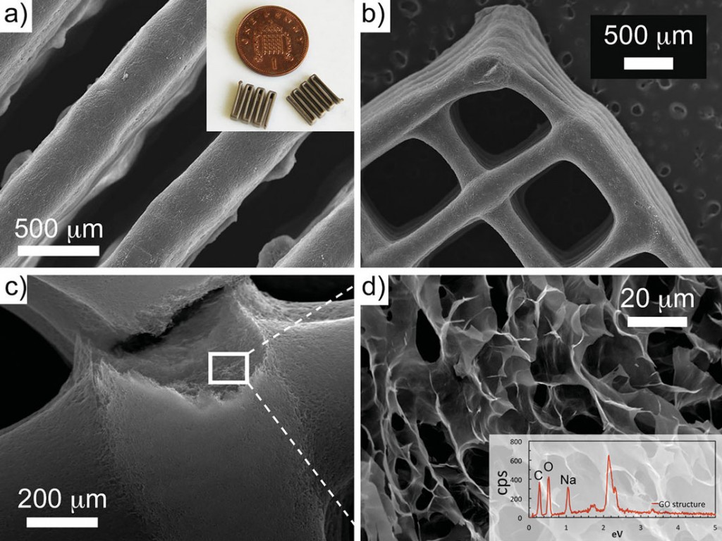 An up close look at the completed graphene structures. Courtesy of Advanced Materials.
