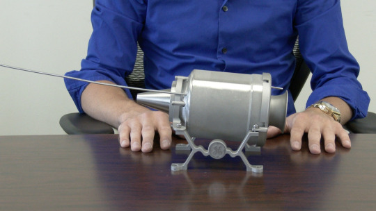This tiny working jet engine model was entirely 3D printed. Courtesy of GE Aviation.  