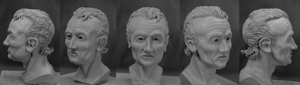 This image of a 45-65 year old male is the result of artistic reconstruction over a 3D printed skull. Courtesy of NamUs.