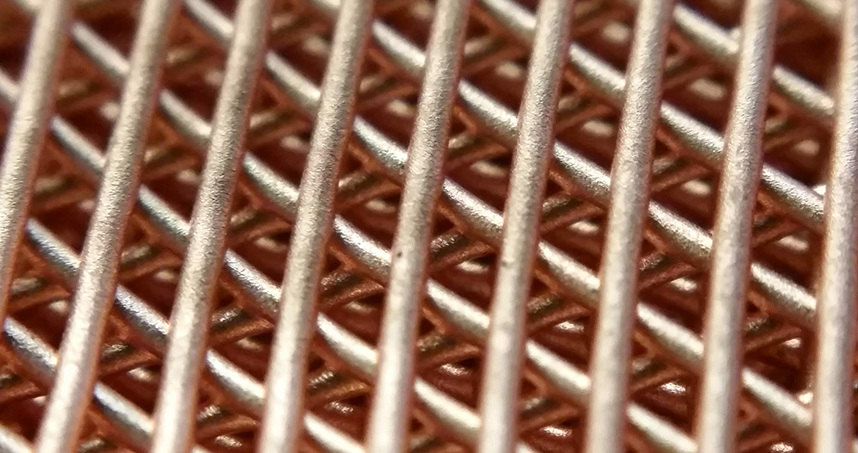Copper lattice constructed using Northwestern's new method of metal AM. Courtesy of Northwestern University.