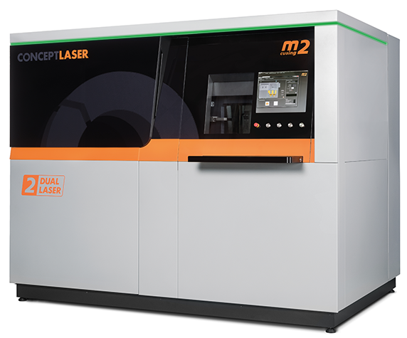 The M2 cusing Multilaser is available with two lasers and has a build envelope of 250x250x280 mm (x,y,z). Image courtesy of Concept Laser.
